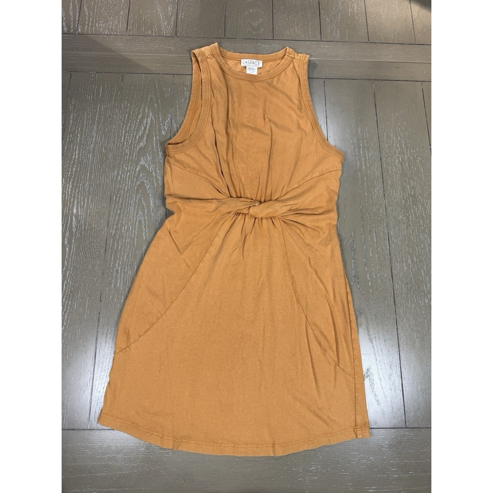 L-Space Dress Womens Small Inka Gold Seaview Front Twist Mini Sleeveless